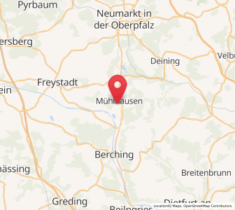 Map of Mühlhausen, Bavaria