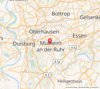 Map of Mülheim (Ruhr), North Rhine-Westphalia