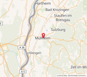 Map of Müllheim, Baden-Wurttemberg