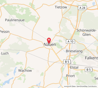 Map of Nauen, Brandenburg