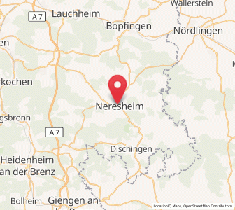 Map of Neresheim, Baden-Wurttemberg