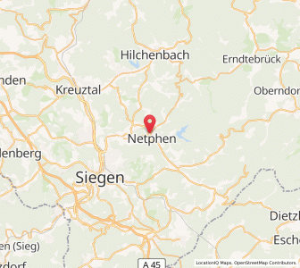 Map of Netphen, North Rhine-Westphalia