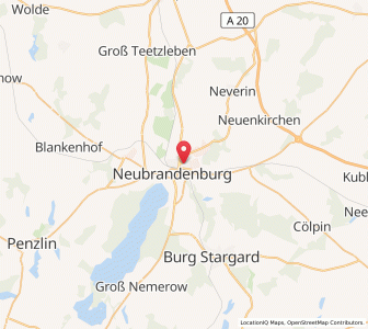 Map of Neubrandenburg, Mecklenburg-Vorpommern