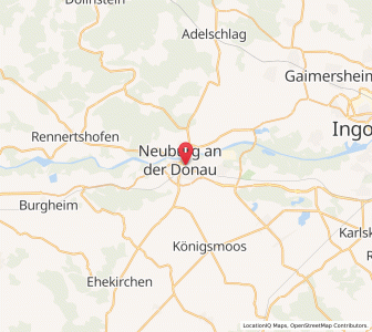 Map of Neuburg an der Donau, Bavaria
