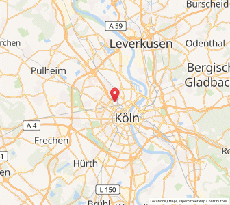 Map of Neuehrenfeld, North Rhine-Westphalia