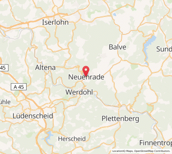 Map of Neuenrade, North Rhine-Westphalia