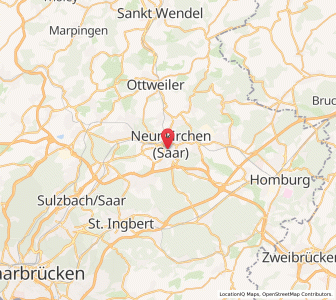 Map of Neunkirchen, Saarland
