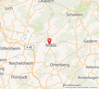 Map of Nidda, Hesse