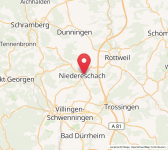 Map of Niedereschach, Baden-Wurttemberg