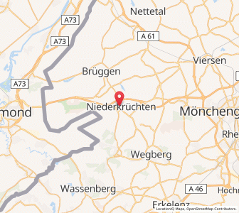 Map of Niederkrüchten, North Rhine-Westphalia