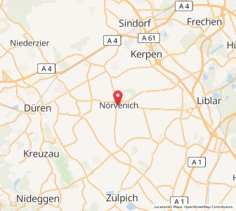 Map of Nörvenich, North Rhine-Westphalia