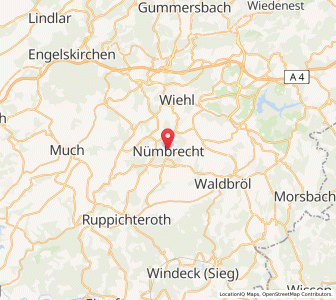 Map of Nümbrecht, North Rhine-Westphalia