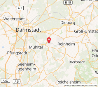 Map of Ober-Ramstadt, Hesse