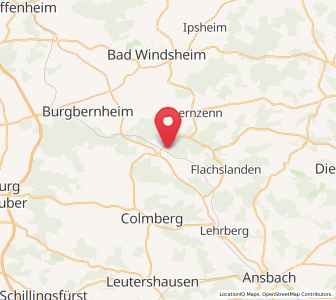 Map of Oberdachstetten, Bavaria