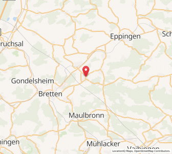 Map of Oberderdingen, Baden-Wurttemberg