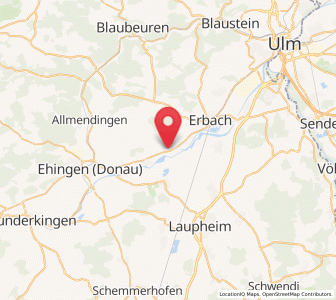 Map of Oberdischingen, Baden-Wurttemberg