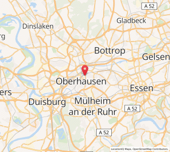 Map of Oberhausen, North Rhine-Westphalia