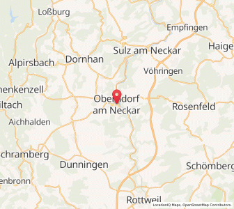 Map of Oberndorf, Baden-Wurttemberg