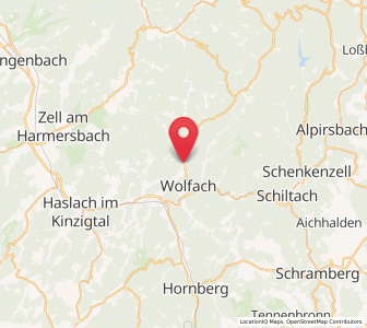 Map of Oberwolfach, Baden-Wurttemberg