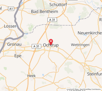 Map of Ochtrup, North Rhine-Westphalia