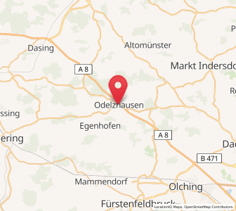 Map of Odelzhausen, Bavaria
