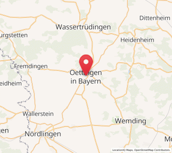 Map of Oettingen in Bayern, Bavaria