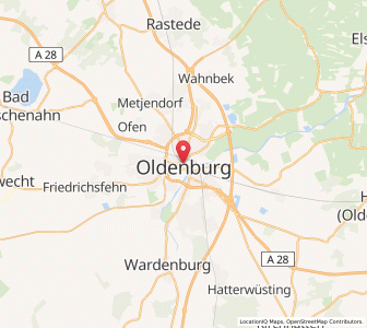 Map of Oldenburg, Lower Saxony