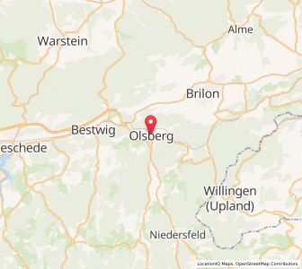 Map of Olsberg, North Rhine-Westphalia