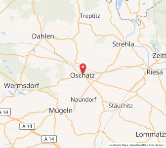 Map of Oschatz, Saxony