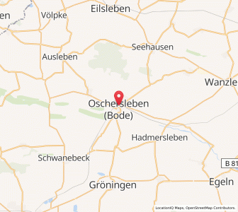 Map of Oschersleben, Saxony-Anhalt
