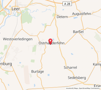 Map of Ostrhauderfehn, Lower Saxony