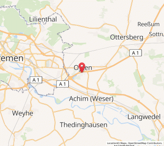 Map of Oyten, Lower Saxony