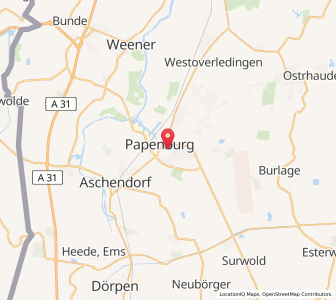 Map of Papenburg, Lower Saxony