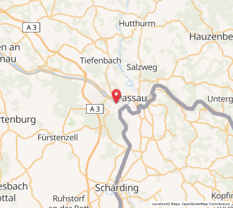 Map of Passau, Bavaria