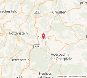 Map of Pegnitz, Bavaria