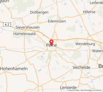 Map of Peine, Lower Saxony