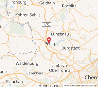 Map of Penig, Saxony
