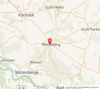 Map of Perleberg, Brandenburg