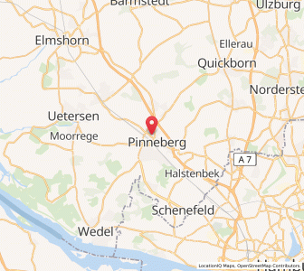 Map of Pinneberg, Schleswig-Holstein
