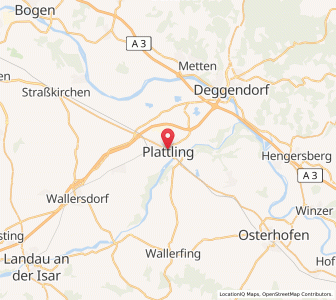 Map of Plattling, Bavaria