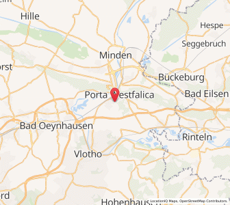 Map of Porta Westfalica, North Rhine-Westphalia