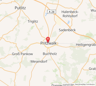 Map of Pritzwalk, Brandenburg