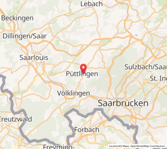 Map of Püttlingen, Saarland
