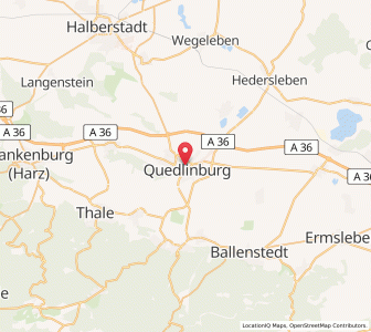 Map of Quedlinburg, Saxony-Anhalt