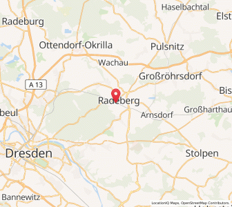 Map of Radeberg, Saxony