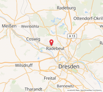 Map of Radebeul, Saxony