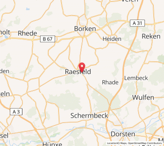 Map of Raesfeld, North Rhine-Westphalia