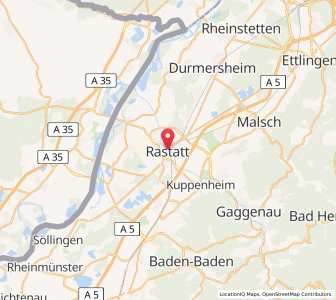 Map of Rastatt, Baden-Wurttemberg