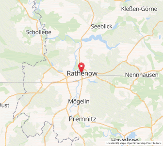 Map of Rathenow, Brandenburg