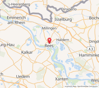 Map of Rees, North Rhine-Westphalia